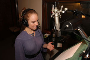 Rosalind Sewell reading narration at
Stewart Sound Factory